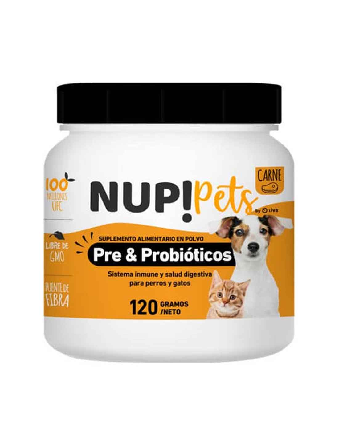 Nup! pets probiótico sabor carne