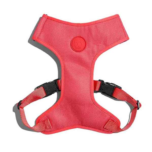 NEON CORAL ADJUSTABLE MESH PLUS DOG HARNESS
